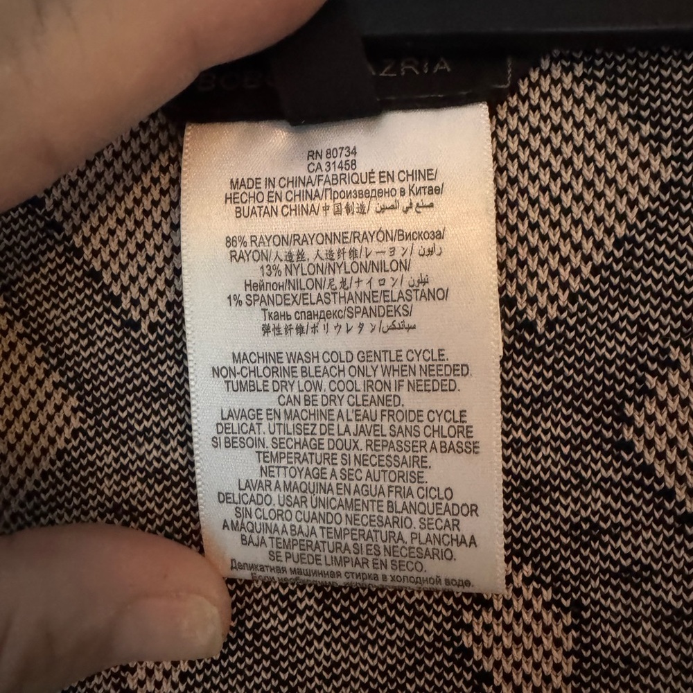 BCBGMaxAzria Black and Cream V-Neck Sweater - Picture 8 of 9